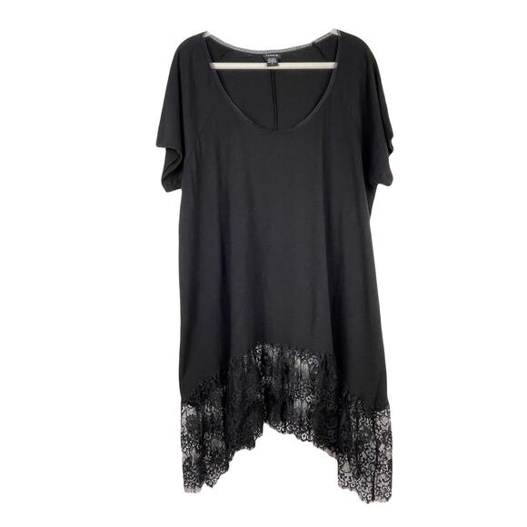 Torrid Black Top With Lace Detail Size 3 EUC - Picture 1 of 5